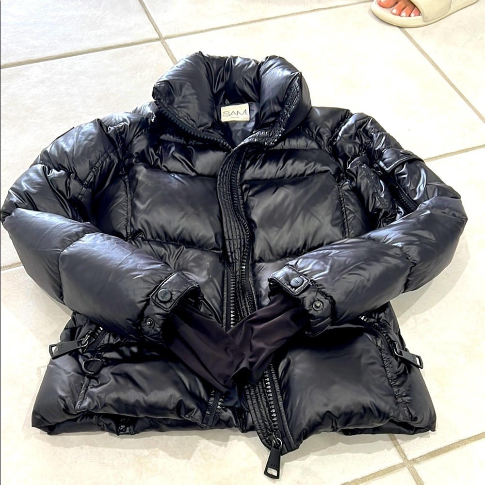 SAM Shiny Black Down Jacket